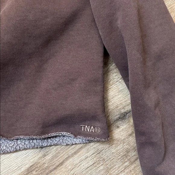 Aritzia/TNA Cropped Brown Crewneck Sweatshirt - Picture 3 of 6